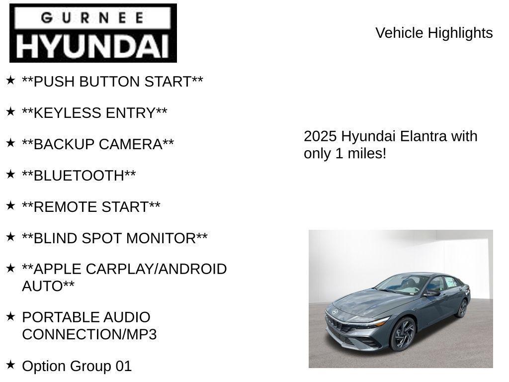 new 2025 Hyundai Elantra car, priced at $23,776