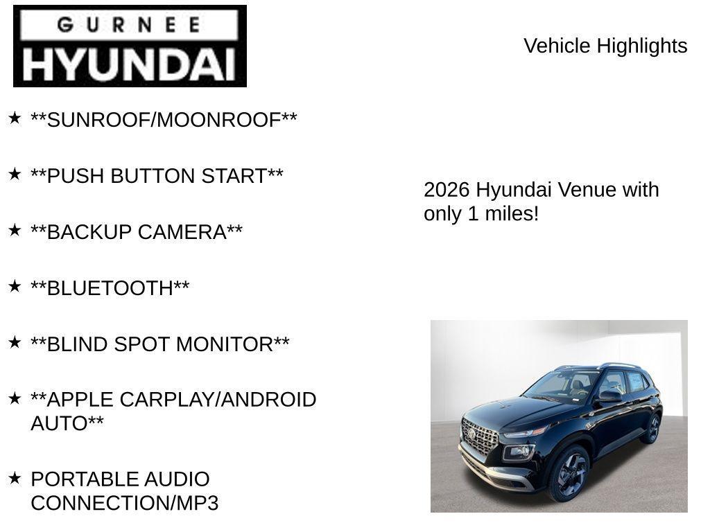 new 2026 Hyundai Venue car, priced at $24,517