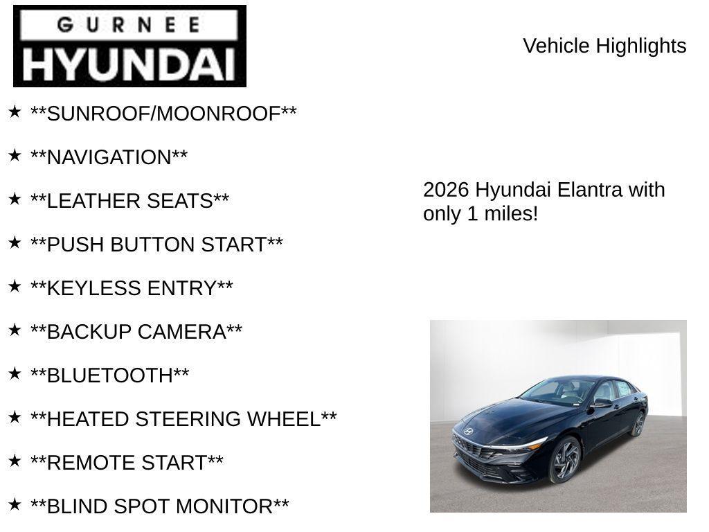 new 2026 Hyundai Elantra car, priced at $28,058