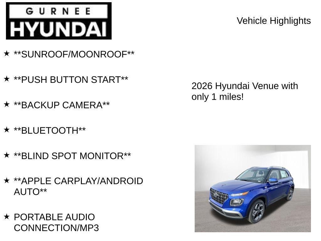 new 2026 Hyundai Venue car, priced at $24,517