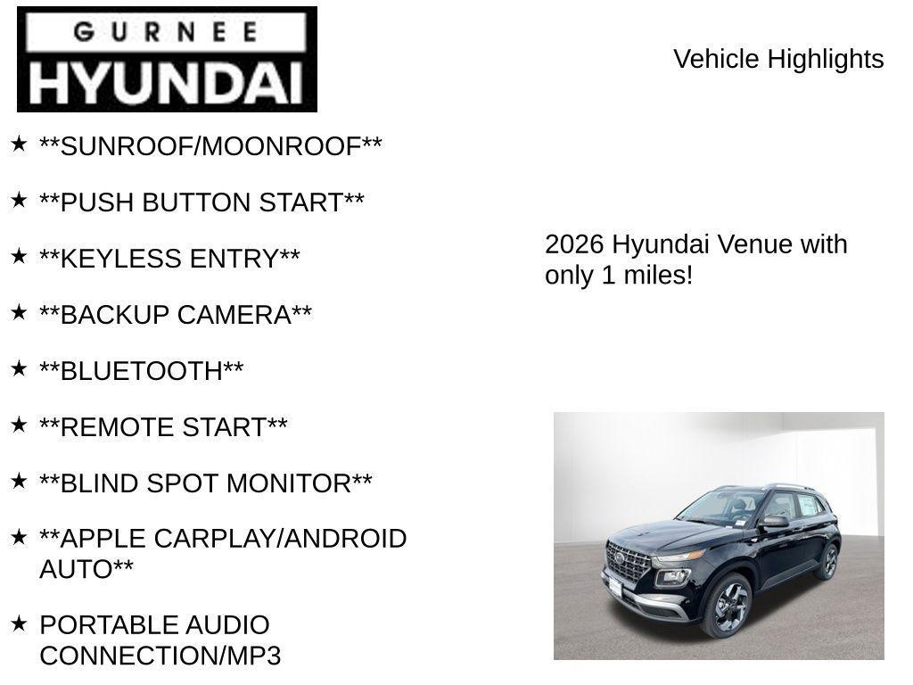 new 2026 Hyundai Venue car, priced at $24,451