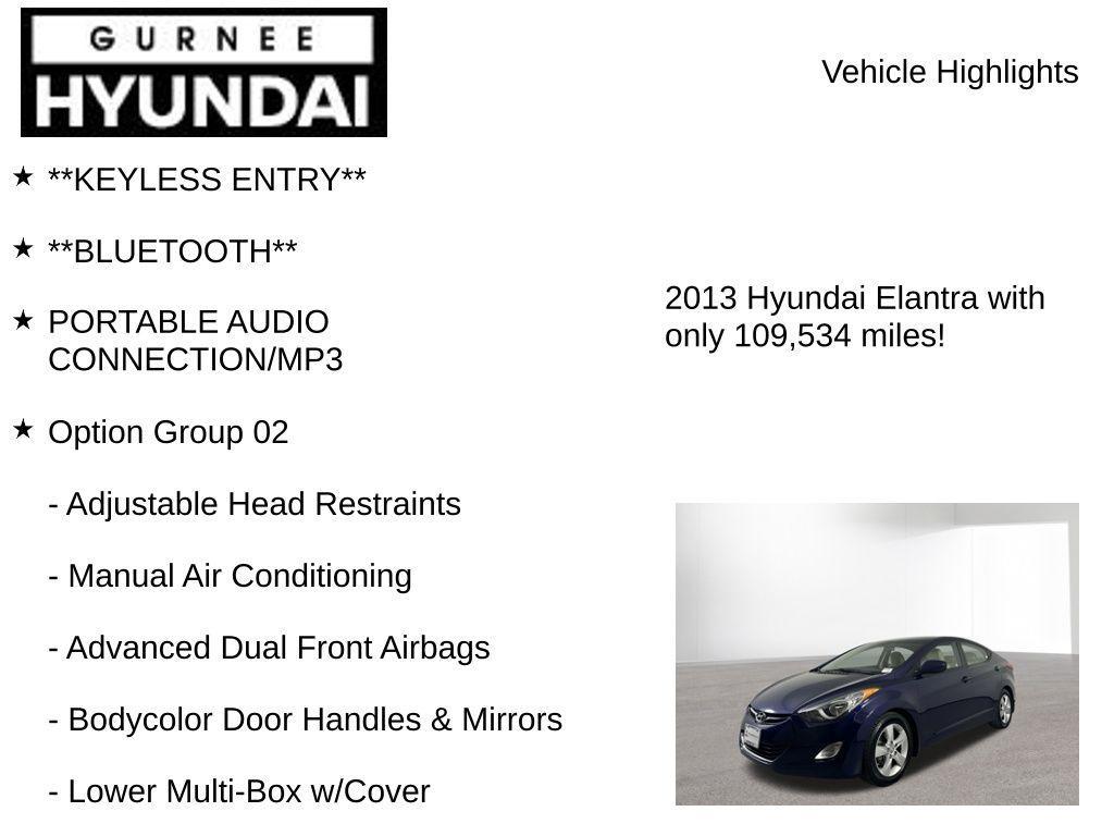 used 2013 Hyundai Elantra car, priced at $6,997