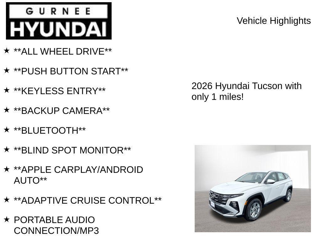 new 2026 Hyundai Tucson car, priced at $30,195