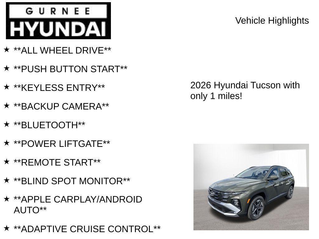 new 2026 Hyundai Tucson car, priced at $31,187
