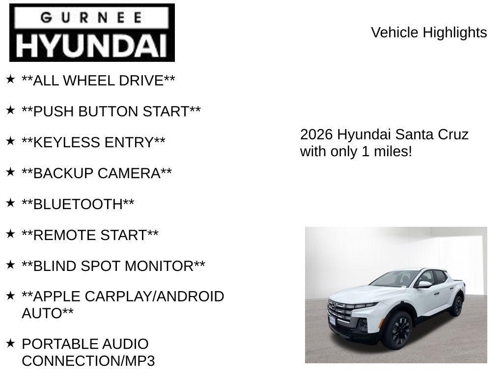 new 2026 Hyundai SANTA CRUZ car, priced at $32,625