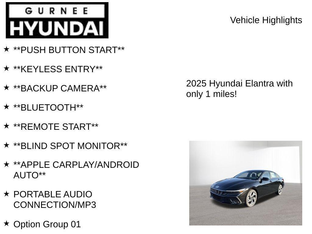 new 2025 Hyundai Elantra car, priced at $23,776