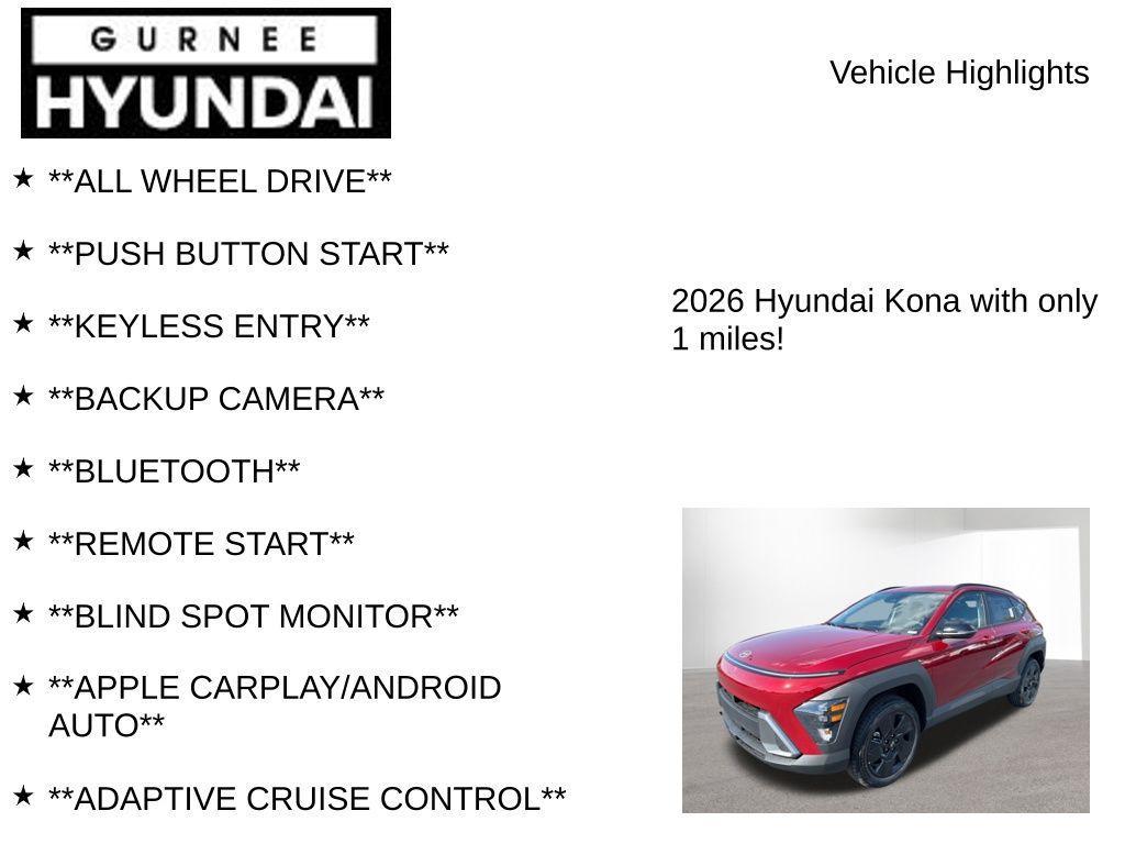 new 2026 Hyundai Kona car, priced at $28,572