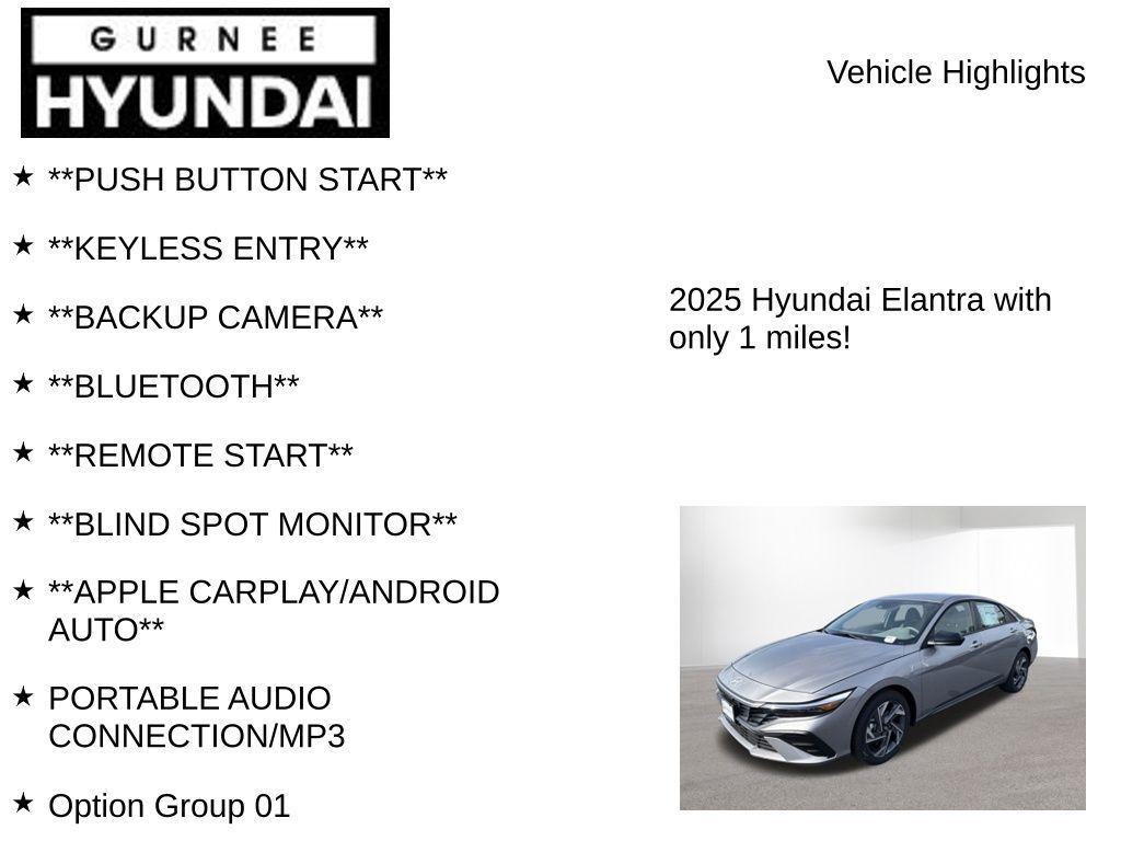 new 2025 Hyundai Elantra car, priced at $23,845