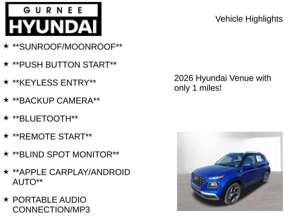 new 2026 Hyundai Venue car, priced at $24,451