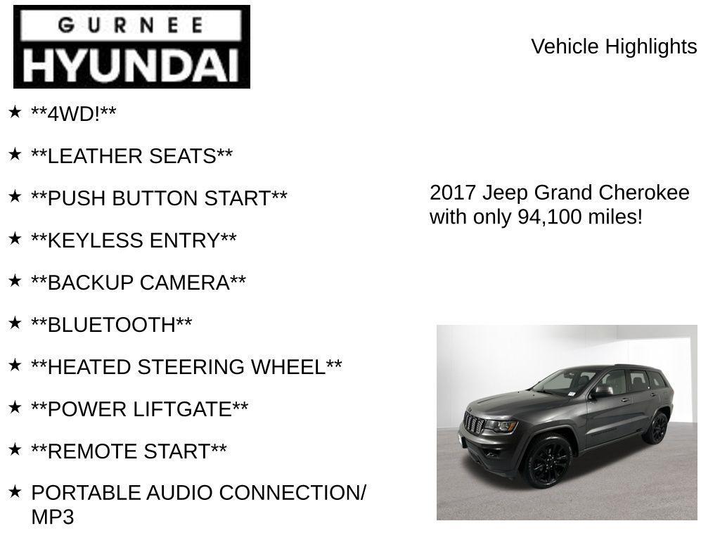 used 2017 Jeep Grand Cherokee car, priced at $14,998