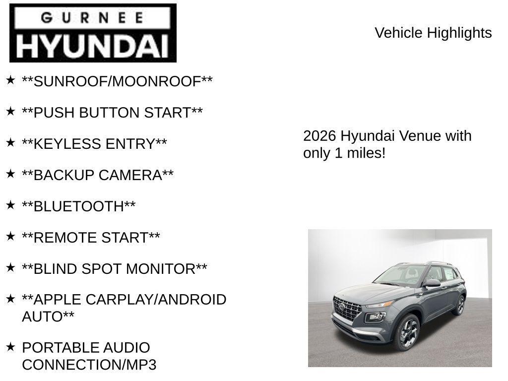 new 2026 Hyundai Venue car, priced at $24,451