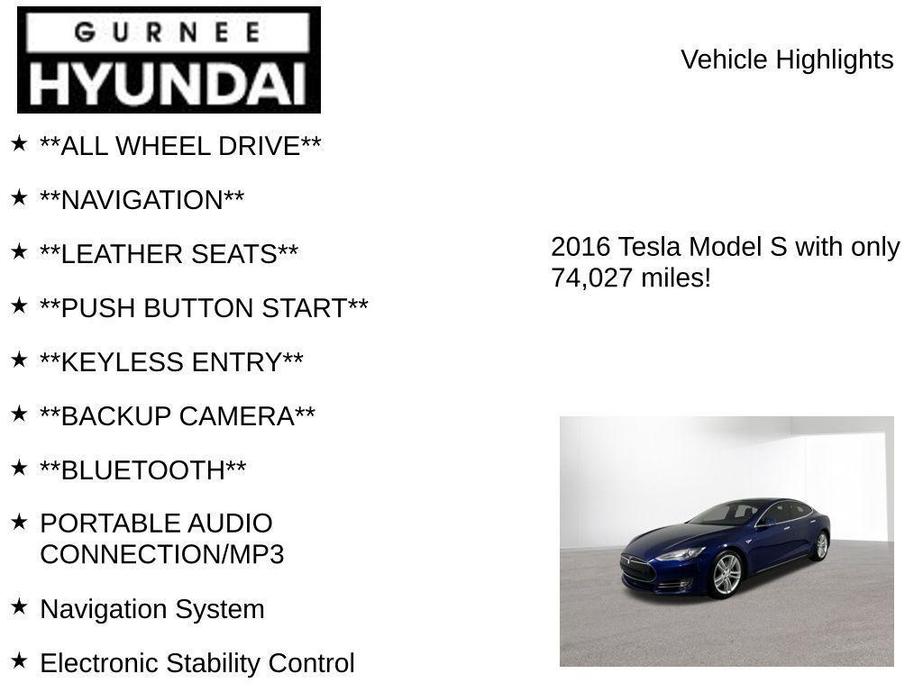 used 2016 Tesla Model S car, priced at $17,987