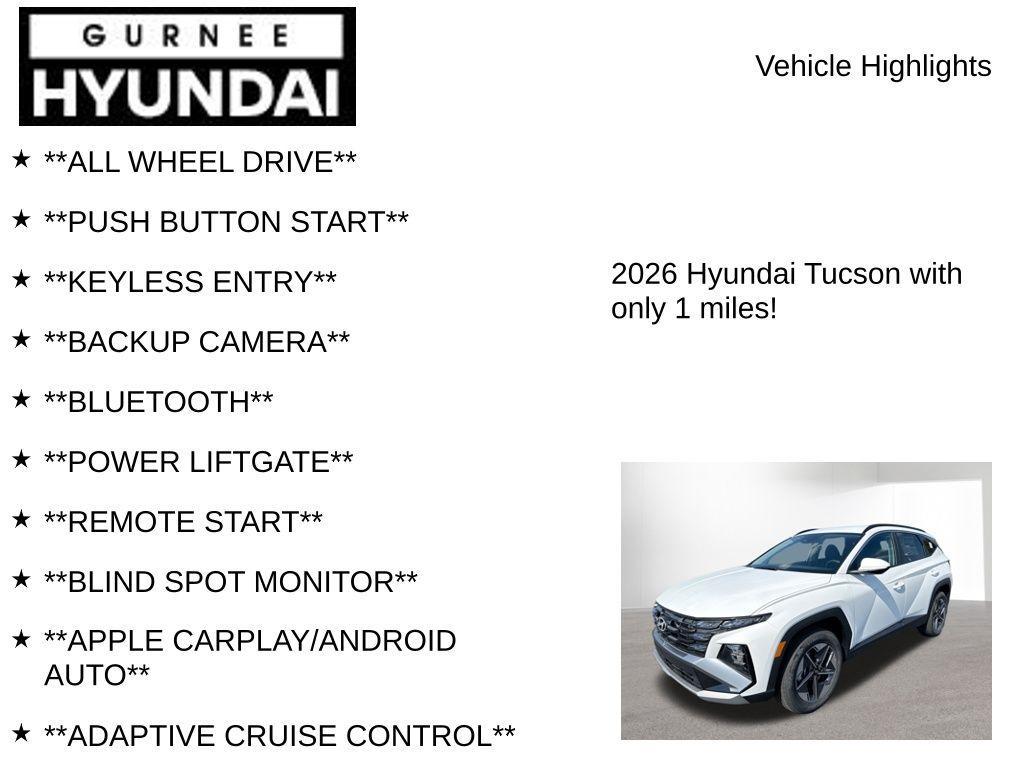 new 2026 Hyundai Tucson car, priced at $31,605