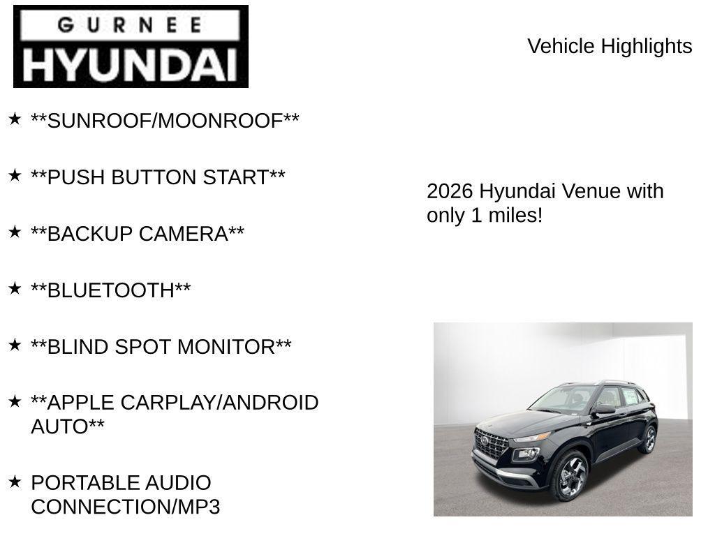 new 2026 Hyundai Venue car, priced at $24,517