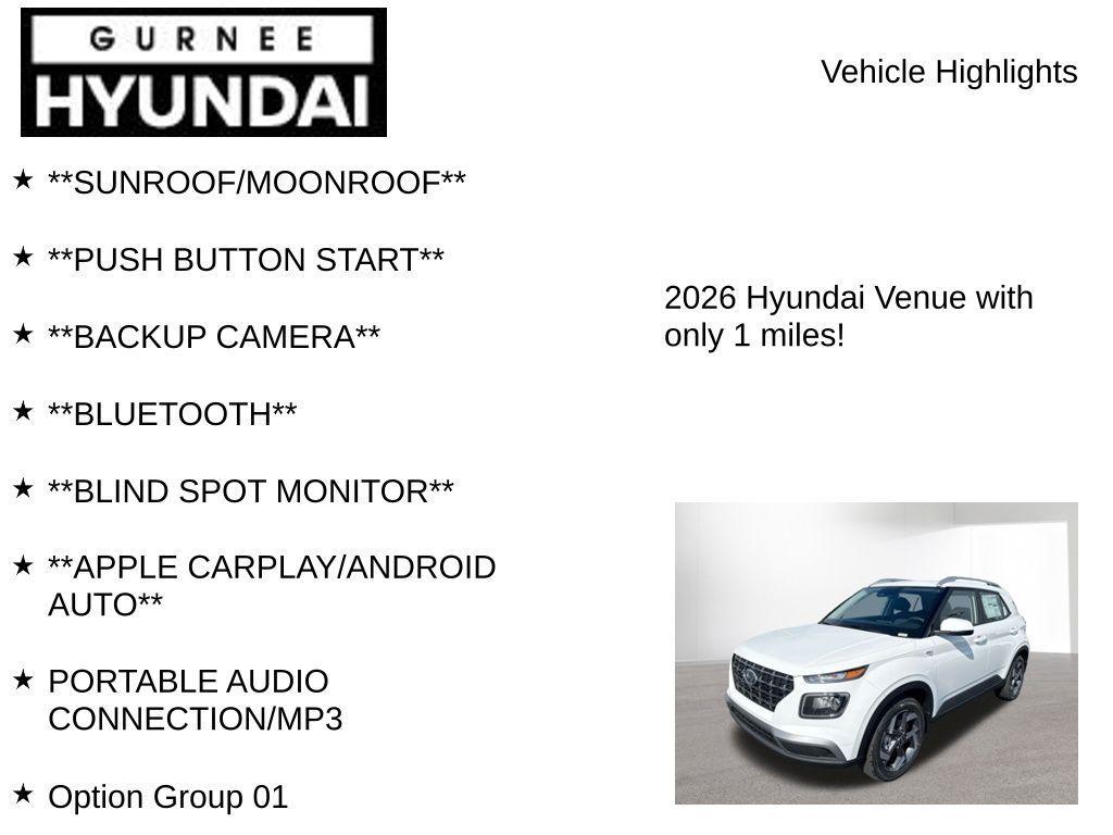 new 2026 Hyundai Venue car, priced at $24,517