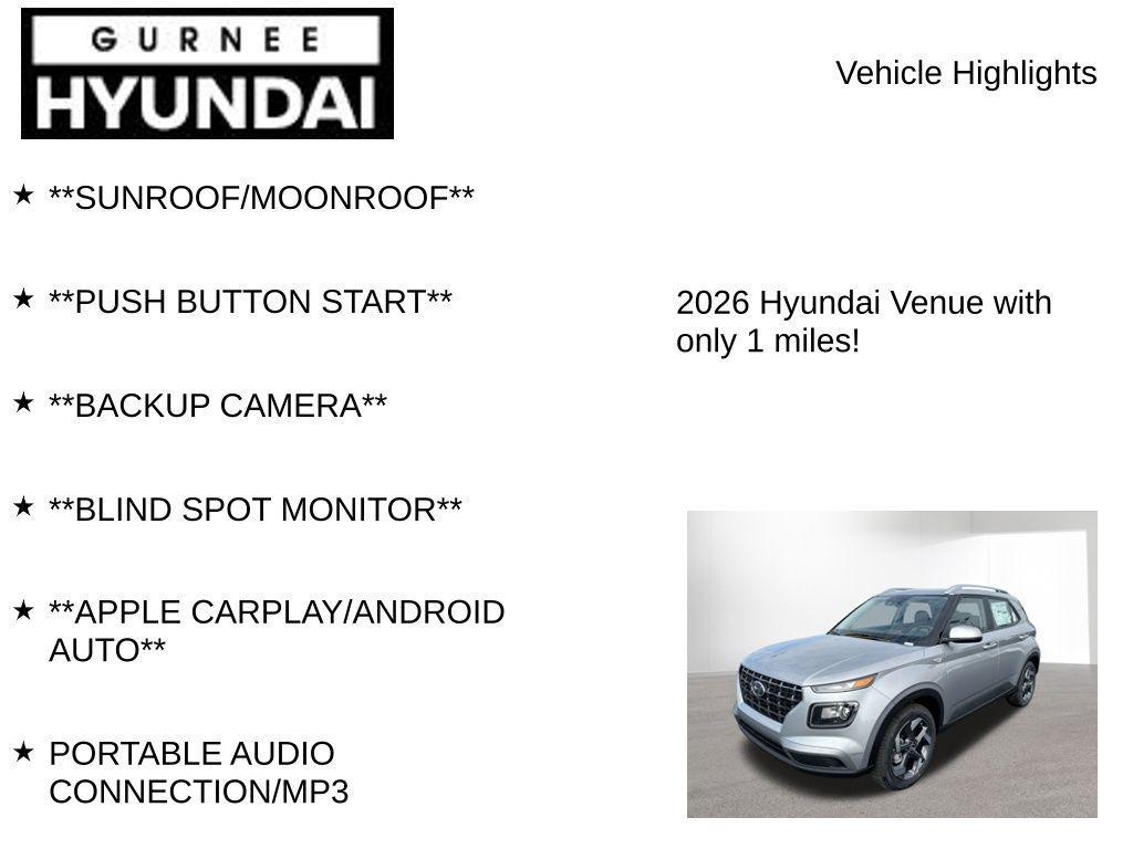 new 2026 Hyundai Venue car, priced at $24,451