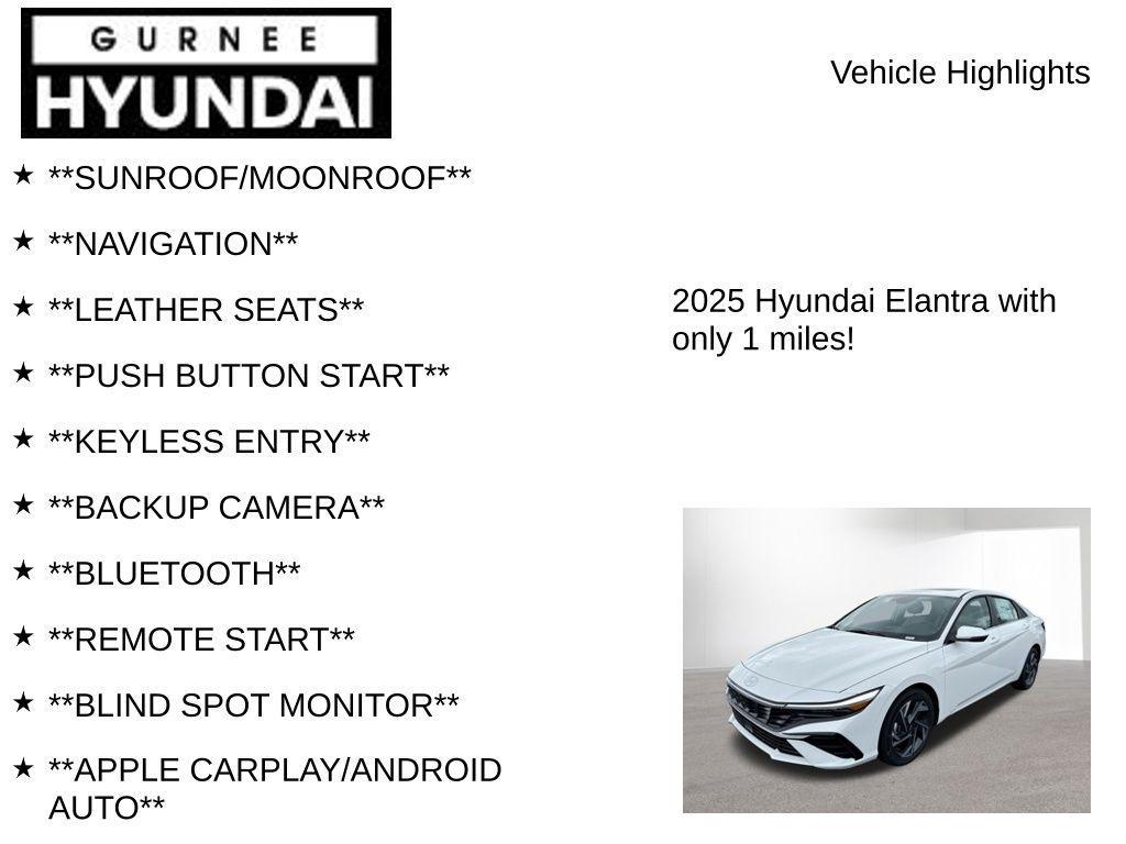 new 2025 Hyundai Elantra car, priced at $27,787