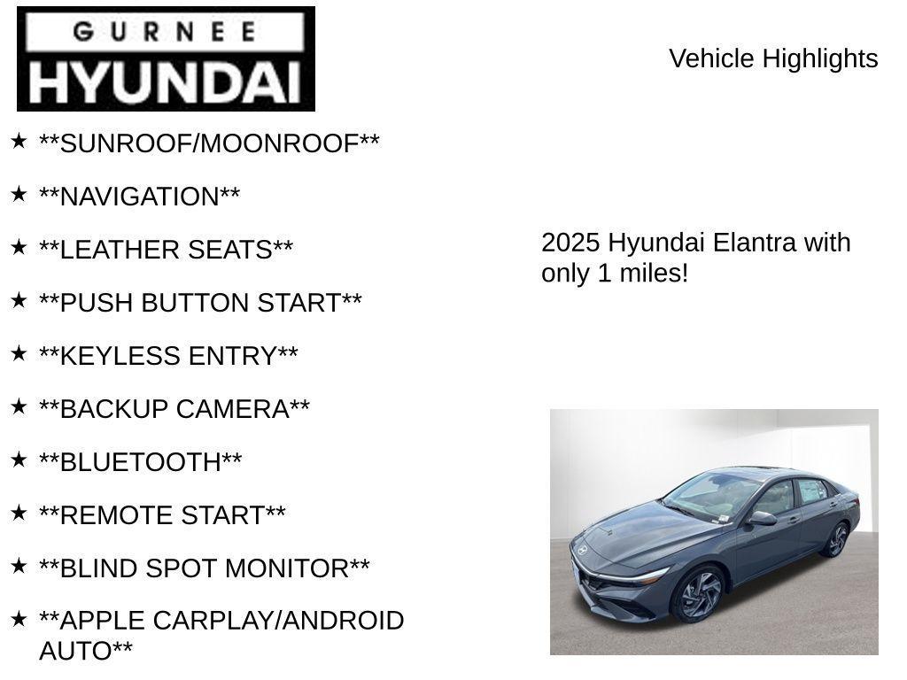 new 2025 Hyundai Elantra car, priced at $27,243
