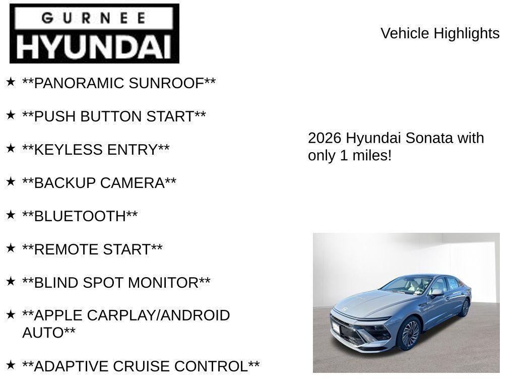 new 2026 Hyundai Sonata Hybrid car, priced at $33,338