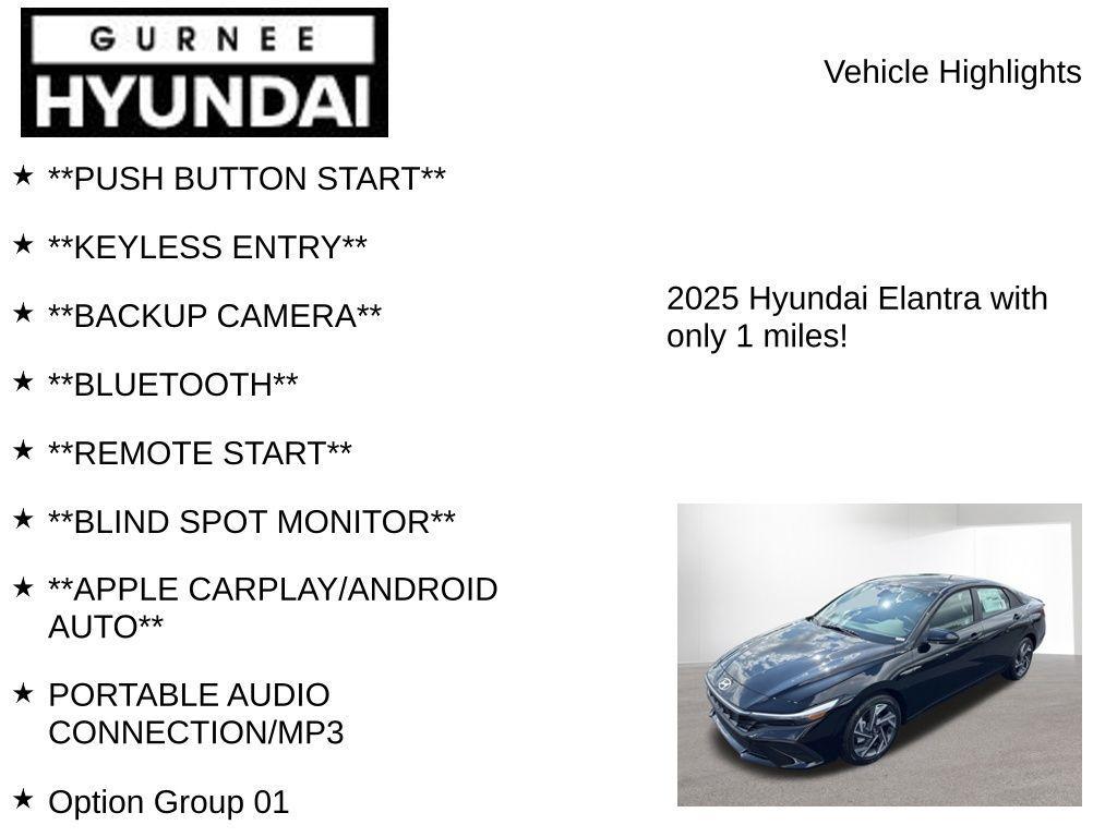 new 2025 Hyundai Elantra car, priced at $23,845