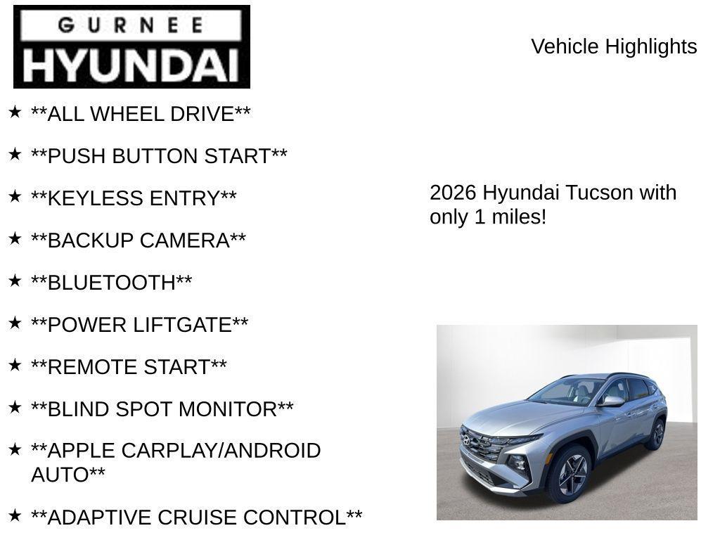 new 2026 Hyundai Tucson car, priced at $31,121