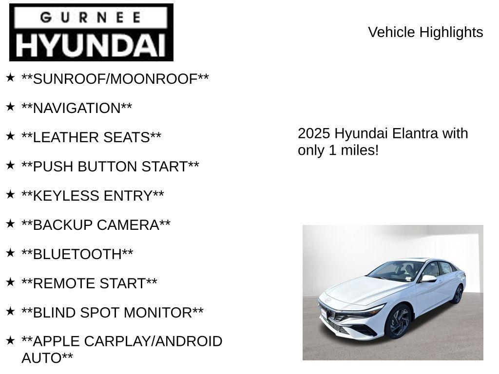 new 2025 Hyundai Elantra car, priced at $27,800