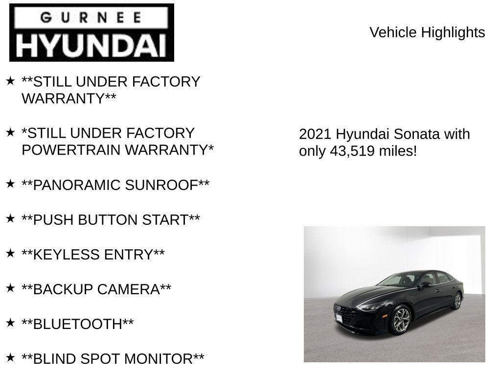 used 2021 Hyundai Sonata car, priced at $17,585