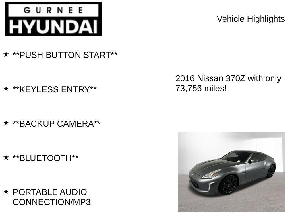 used 2016 Nissan 370Z car, priced at $21,860