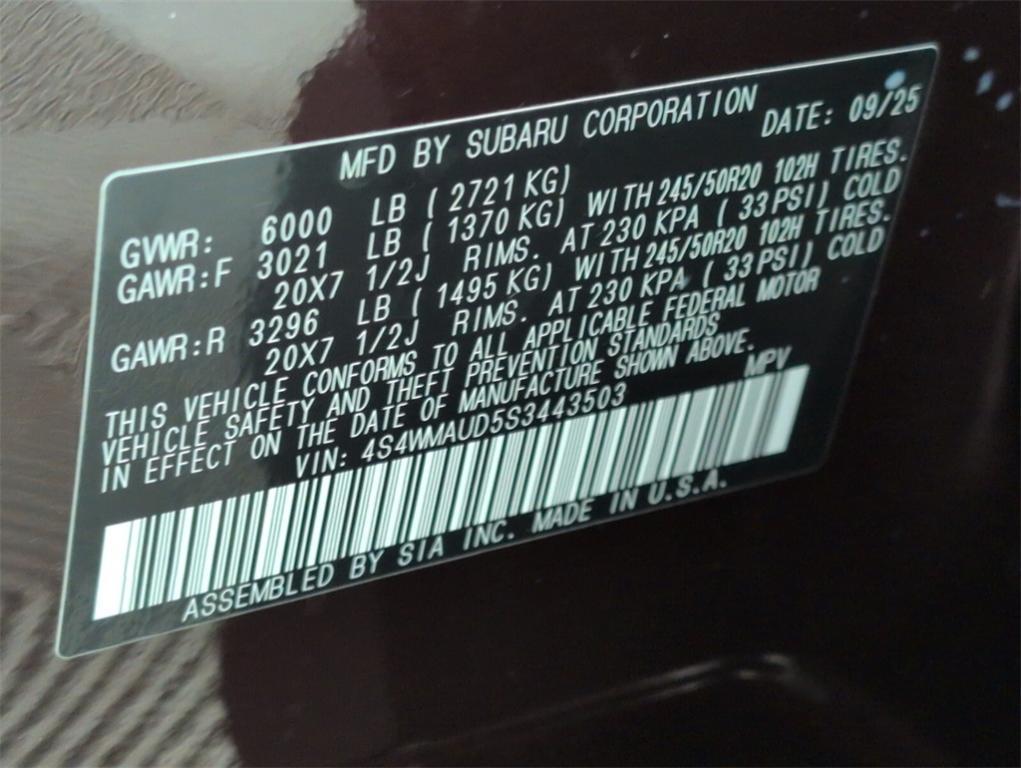 new 2025 Subaru Ascent car, priced at $54,728