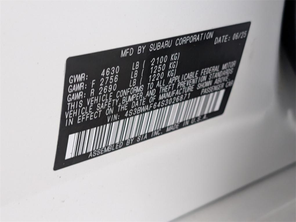 new 2025 Subaru Legacy car, priced at $31,523