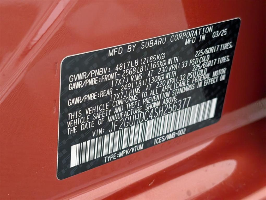 new 2025 Subaru Crosstrek car, priced at $31,093