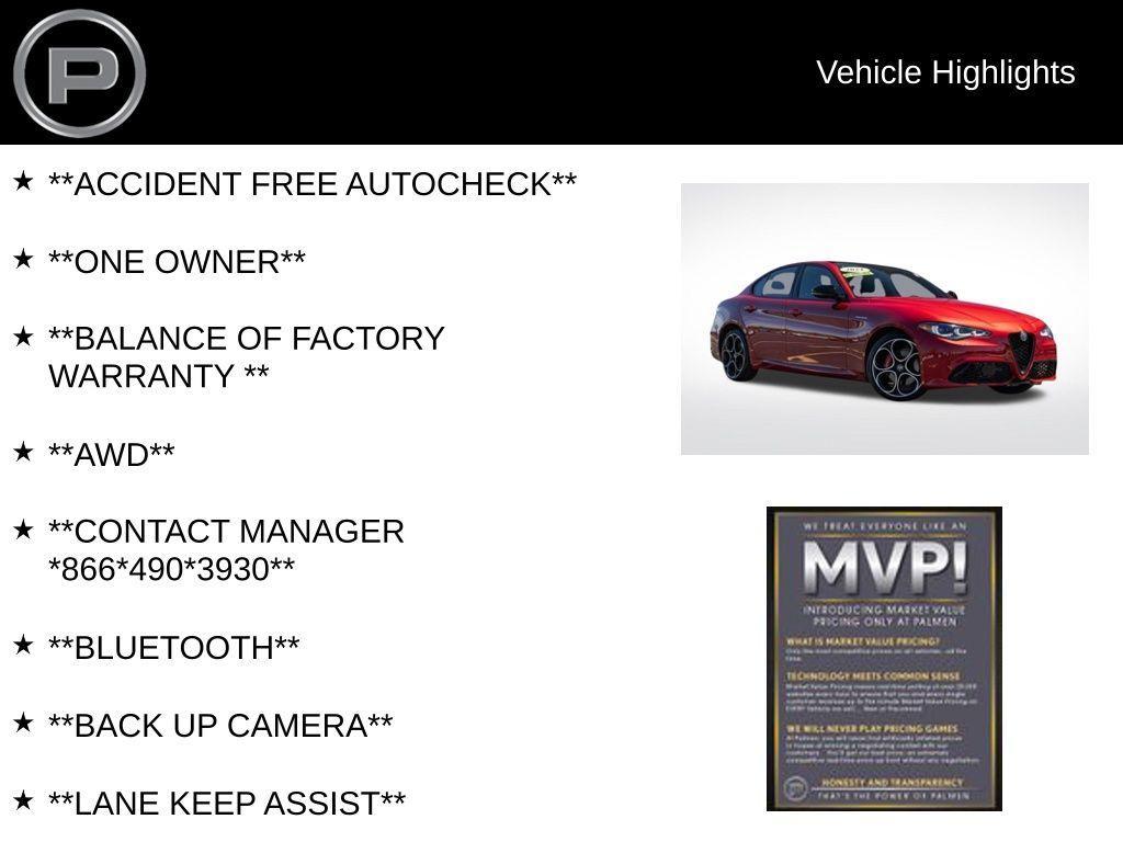 used 2024 Alfa Romeo Giulia car, priced at $36,900