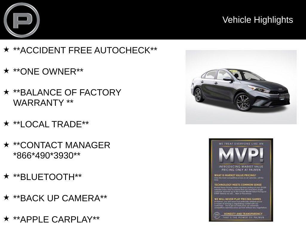 used 2022 Kia Forte car, priced at $17,000