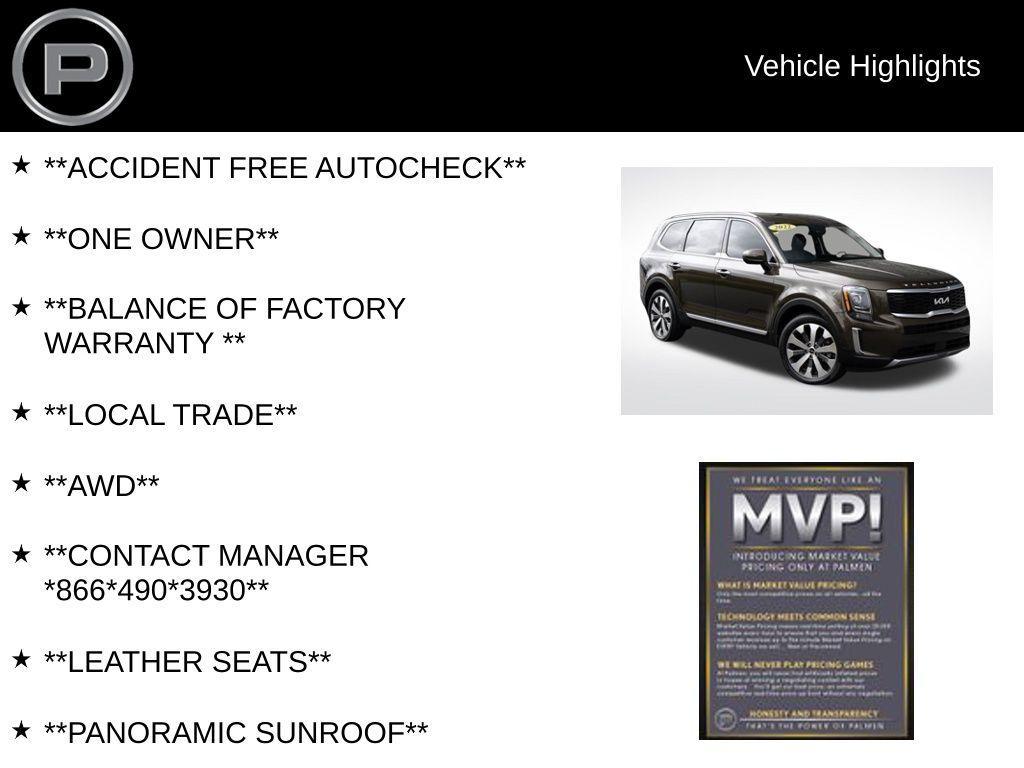 used 2022 Kia Telluride car, priced at $31,500