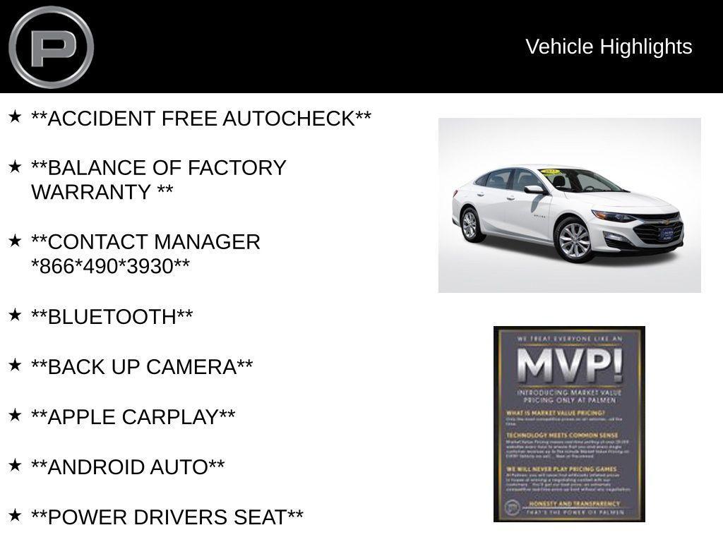 used 2022 Chevrolet Malibu car, priced at $17,400