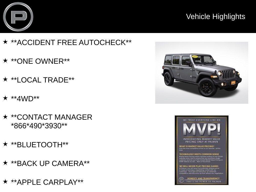 used 2021 Jeep Wrangler Unlimited car, priced at $30,000