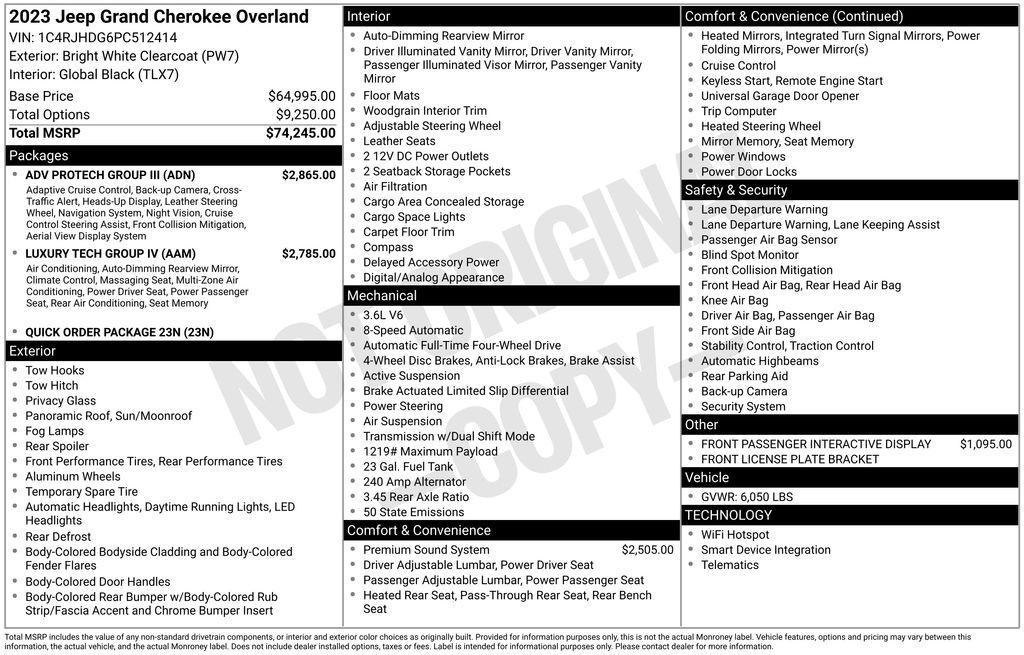 used 2023 Jeep Grand Cherokee car, priced at $40,998