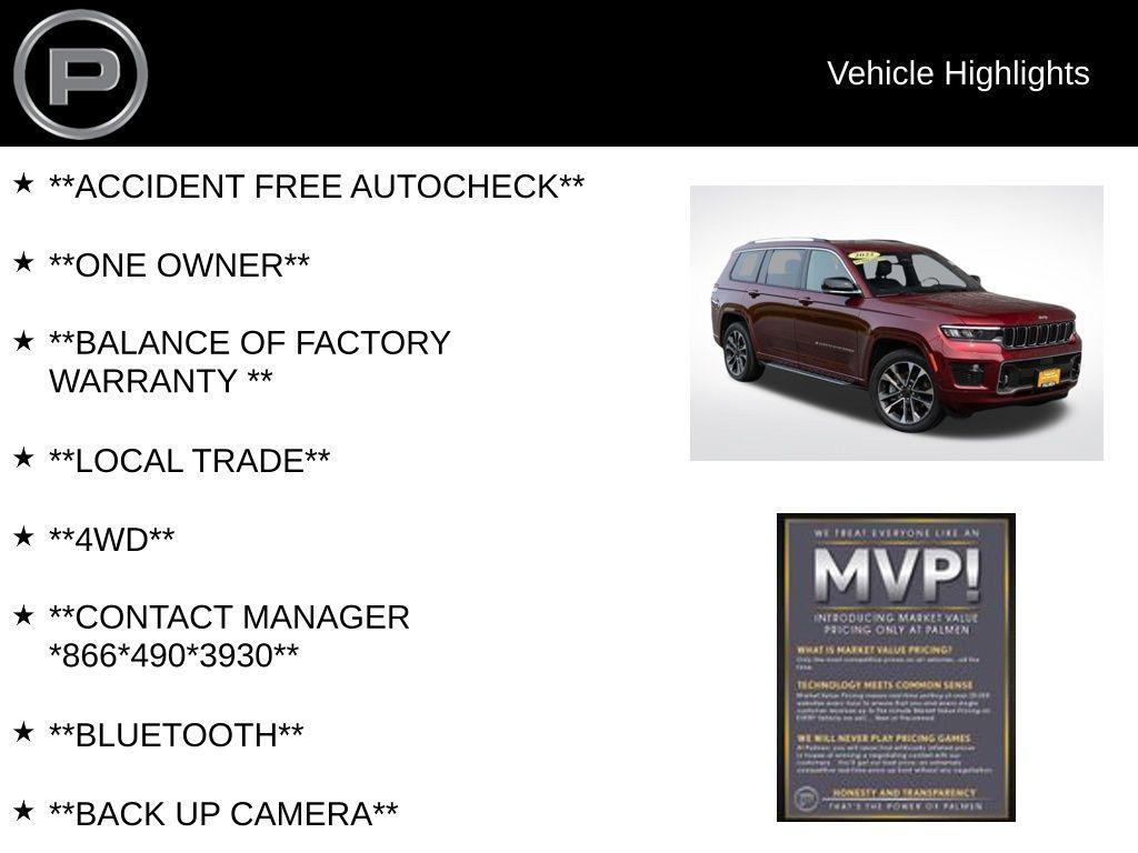 used 2022 Jeep Grand Cherokee L car, priced at $32,300