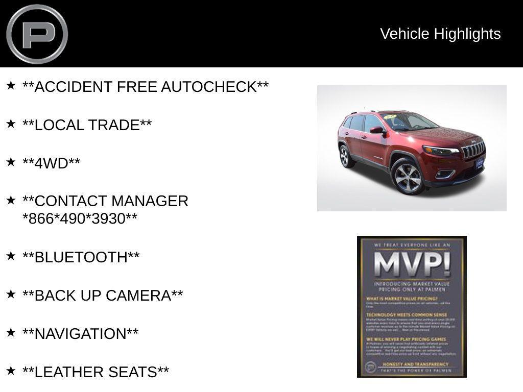 used 2019 Jeep Cherokee car, priced at $19,998