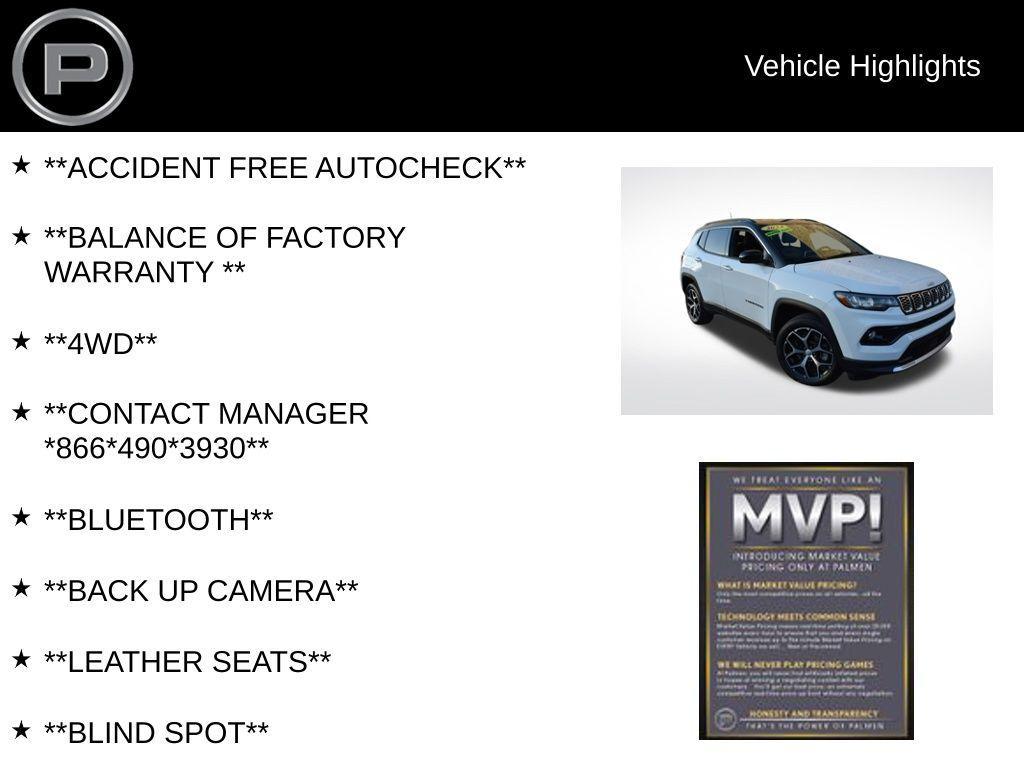 used 2024 Jeep Compass car, priced at $26,555