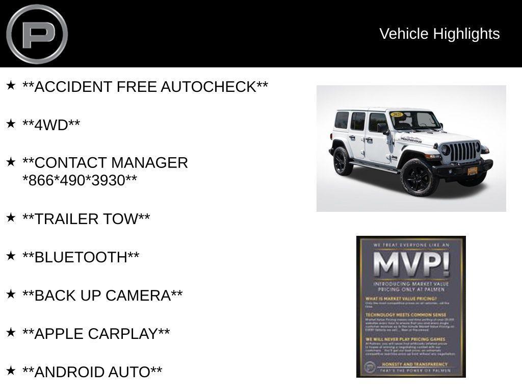 used 2021 Jeep Wrangler Unlimited car, priced at $35,989