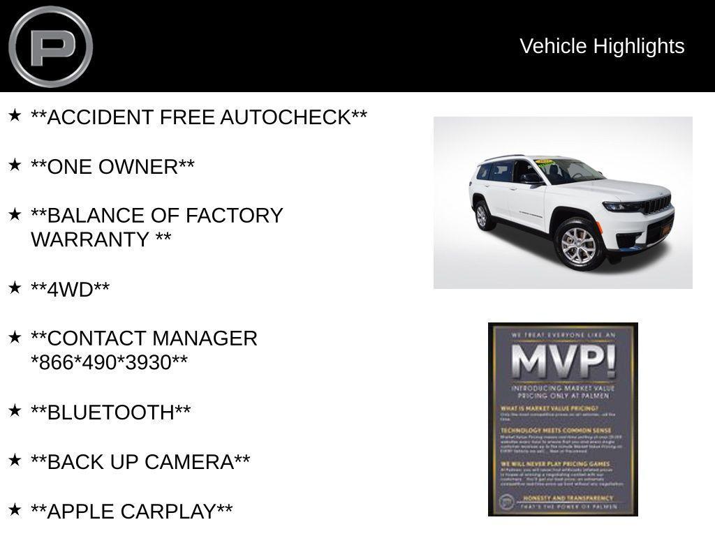 used 2022 Jeep Grand Cherokee L car, priced at $33,777