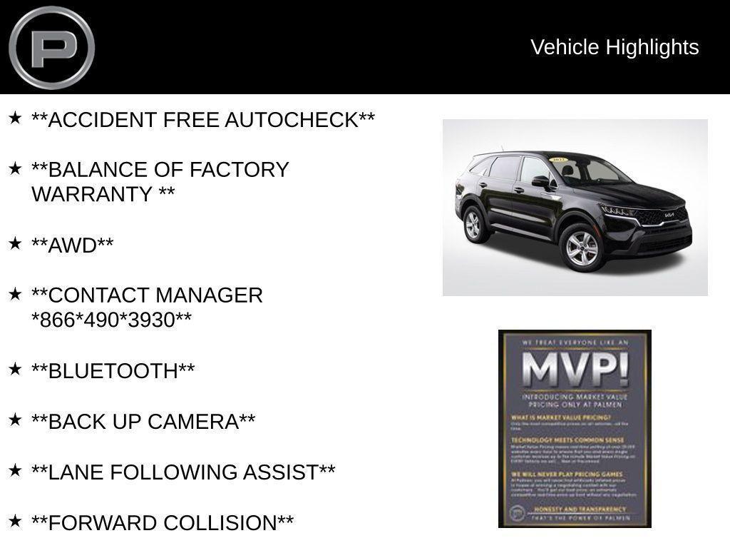 used 2022 Kia Sorento car, priced at $26,780