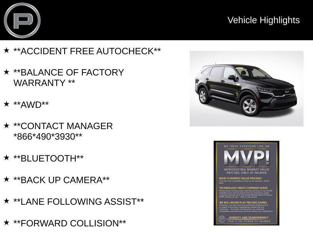 used 2022 Kia Sorento car, priced at $26,780