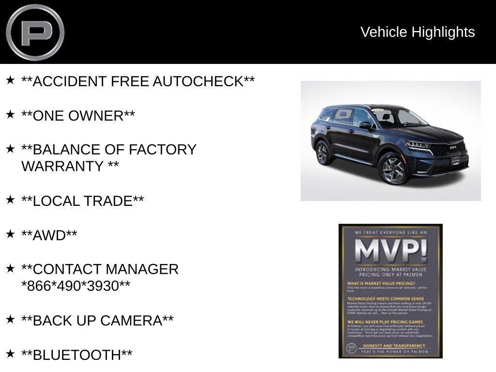 used 2022 Kia Sorento Hybrid car, priced at $28,500