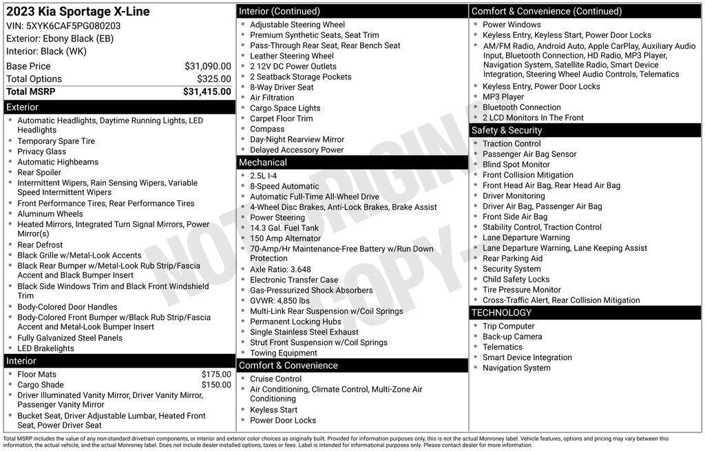 used 2023 Kia Sportage car, priced at $25,998