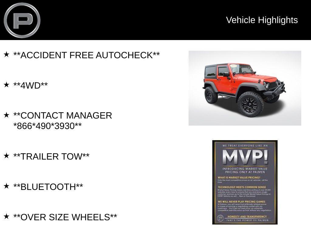 used 2014 Jeep Wrangler car, priced at $14,400