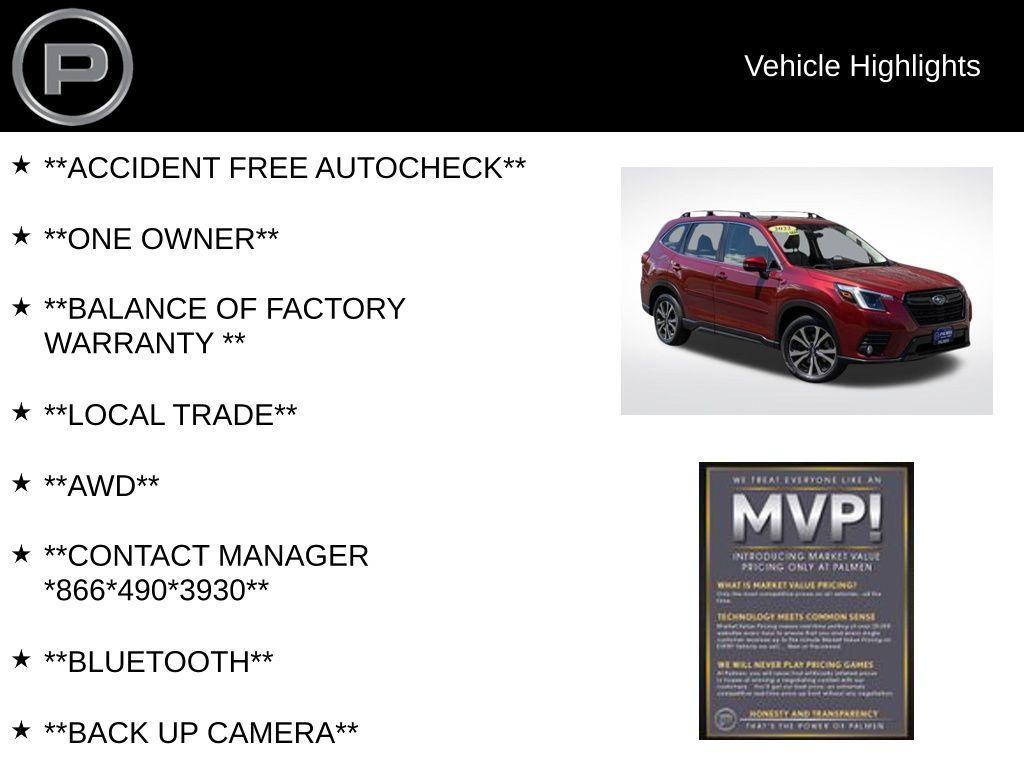 used 2022 Subaru Forester car, priced at $28,000