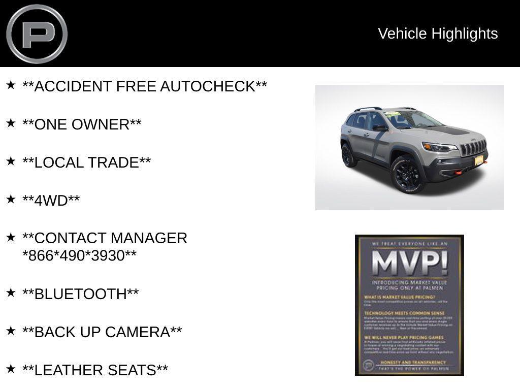 used 2022 Jeep Cherokee car, priced at $29,000