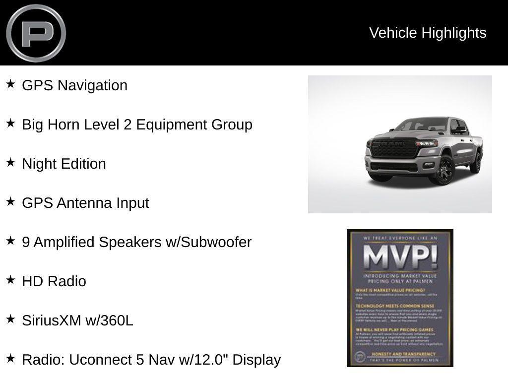 new 2025 Ram 1500 car, priced at $62,785